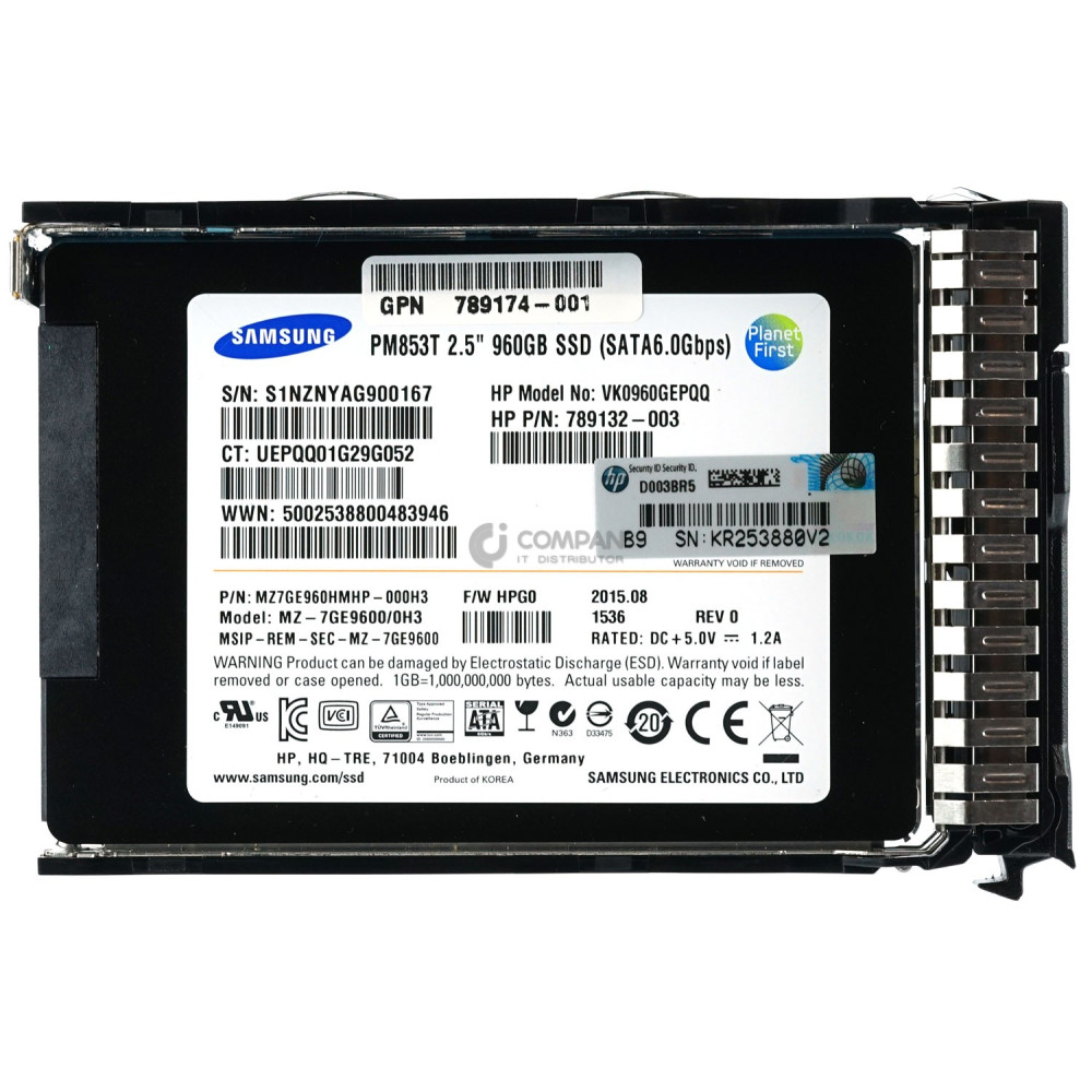 789361-001 HP SSD 960GB SATA 6G 2.5" SFF HOT-SWAP